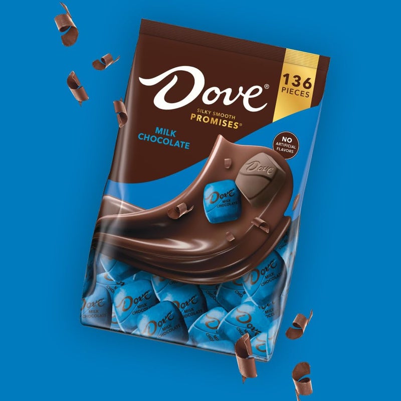 Dove حلوى دوف بروميس بالشوكولاتة بالحليب مغلفة بشكل فردي عبوة كبيرة (38.09 أونصة، 136 قطعة) - Image 2